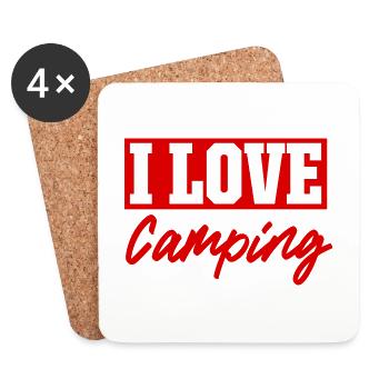 Ich liebe Camping - Untersetzer (4er-Set) - Weiß - Vorne