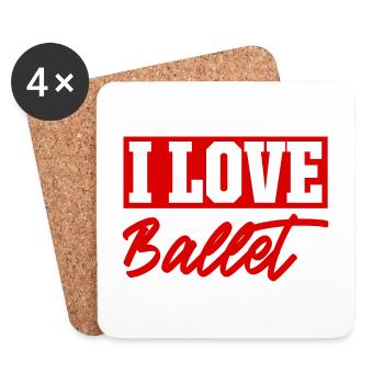 J’adore le ballet - Dessous de verre (lot de 4) - blanc - Devant