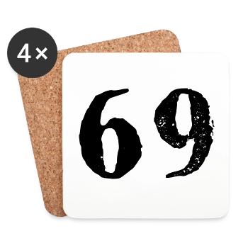69 number jersey - Coasters (set of 4) - white - Front