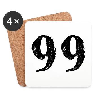 99 Number jersey - Coasters (set of 4) - white - Front