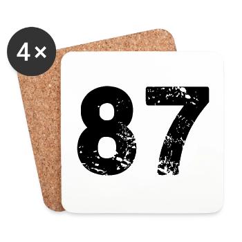 87 Number jersey - Coasters (set of 4) - white - Front