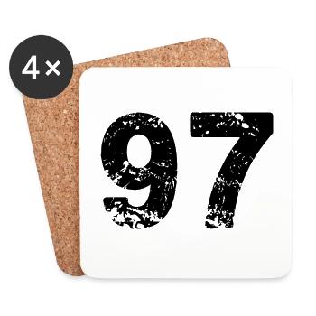 97 Number jersey - Coasters (set of 4) - white - Front