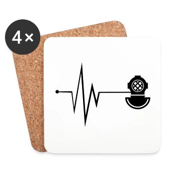 Diving Helmet Diving Pulse - Coasters (set of 4) - white - Front