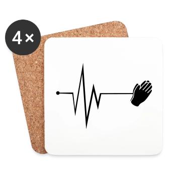 Puls Hände Icon - Untersetzer (4er-Set) - Weiß - Vorne