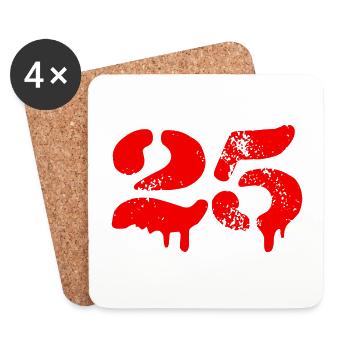 25 number symbol - Coasters (set of 4) - white - Front
