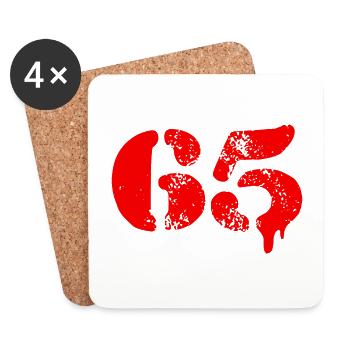 65 number symbol - Coasters (set of 4) - white - Front