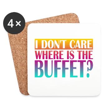 Je me fiche de savoir où est le buffet - Dessous de verre (lot de 4) - blanc - Devant