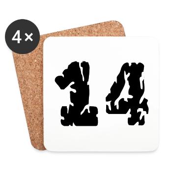 Maillot 14 Numéro - Dessous de verre (lot de 4) - blanc - Devant