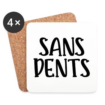 sans dents - Dessous de verre (lot de 4) - blanc - Devant