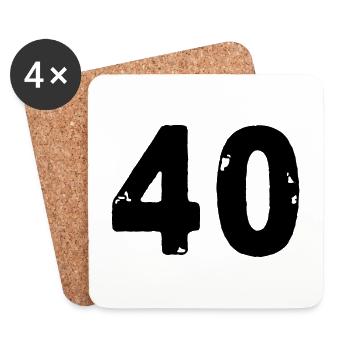 Maillot 40 numéros - Dessous de verre (lot de 4) - blanc - Devant