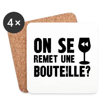 on se remet une bouteille - Dessous de verre (lot de 4) - blanc - Devant