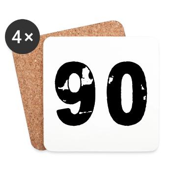 90 Zahl Trikot - Untersetzer (4er-Set) - Weiß - Vorne