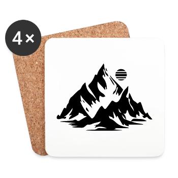Berge Symbol Mountains - Coasters (set of 4) - white - Front