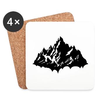 Mountains Nature Silhouette - Coasters (set of 4) - white - Front