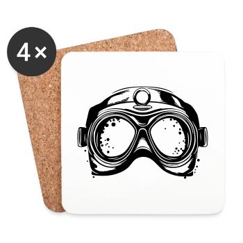 Taucherbrille Diving Scuba Symbol - Untersetzer (4er-Set) - Weiß - Vorne