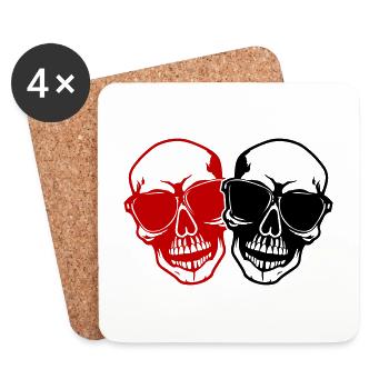 Stylish skull - Coasters (set of 4) - white - Front