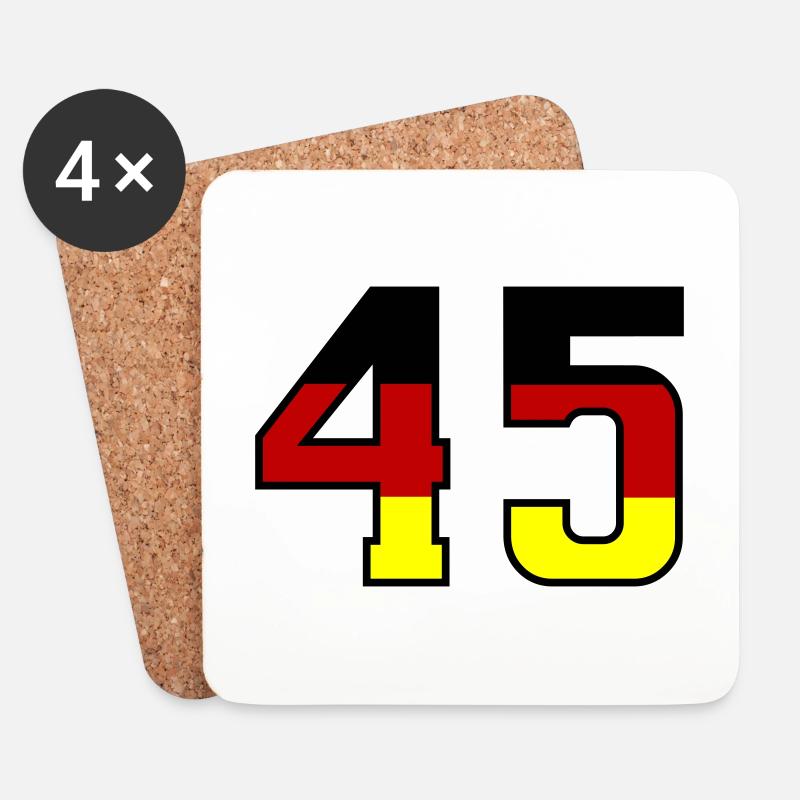 45 Zahl symbol Germany - Untersetzer (4er-Set) - Weiß