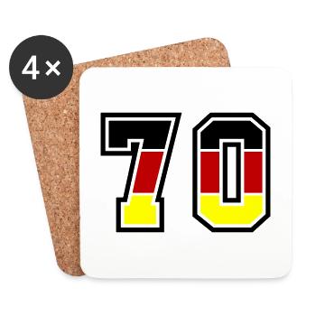 70 Zahl Symbol Germany - Untersetzer (4er-Set) - Weiß - Vorne
