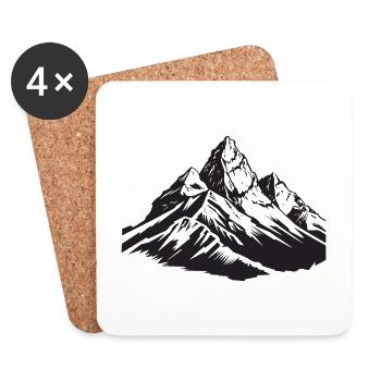 Mountains Symbol Silhouette - Coasters (set of 4) - white - Front