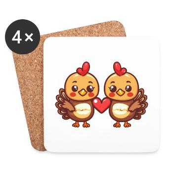 Mournful Couple In Love Animal Valentine's Day - Coasters (set of 4) - white - Front