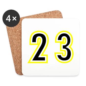 23 Nombre Collège - Dessous de verre (lot de 4) - blanc - Devant