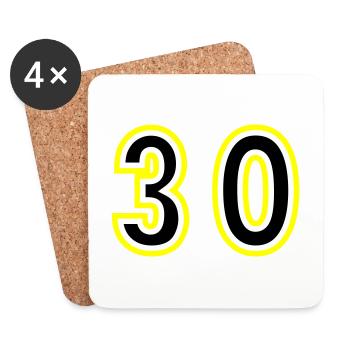 30 Nombre Collège - Dessous de verre (lot de 4) - blanc - Devant