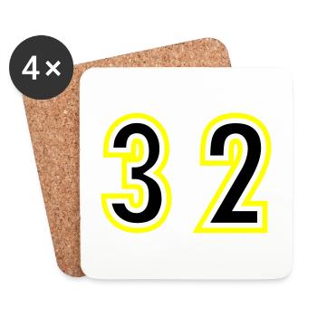 32 Number College - Coasters (set of 4) - white - Front