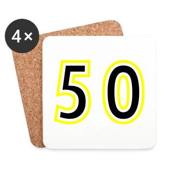 52 Zahl College - Untersetzer (4er-Set) - Weiß - Vorne