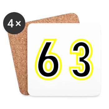 63 Number College - Coasters (set of 4) - white - Front