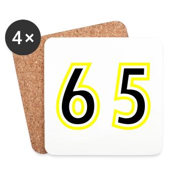 65 Nombre Collège - Dessous de verre (lot de 4) - blanc - Devant