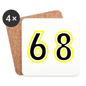 68 Zahl College - Untersetzer (4er-Set) - Weiß - Vorne
