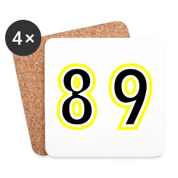 89 Zahl College - Untersetzer (4er-Set) - Weiß - Vorne