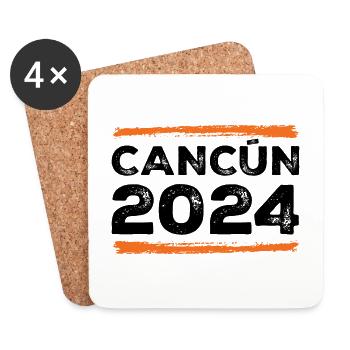 Cancun 2024 Saying - Coasters (set of 4) - white - Front