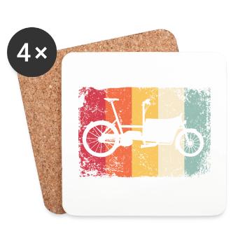 Lastenfahrrad Lastenrad Cargo Bike Cargobike - Dessous de verre (lot de 4) - blanc - Devant