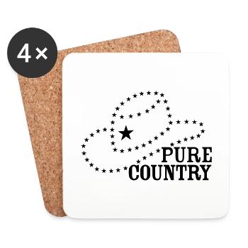 PURE COUNTRY COWBOY HUT - Untersetzer (4er-Set) - Weiß - Vorne