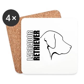 LABRADOR RETRIEVER in profile WILSIGNS dogs dog - Coasters (set of 4) - white - Front