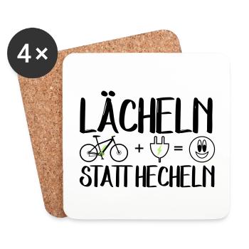 Ebike E-Bike Pedelec Geschenk Fahrrad eMTB - Untersetzer (4er-Set) - Weiß - Vorne