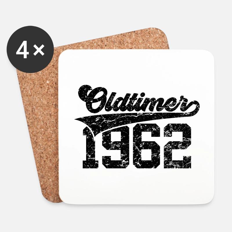 64. GEBURTSTAG OLDTIMER 1962 - Untersetzer (4er-Set) - Weiß