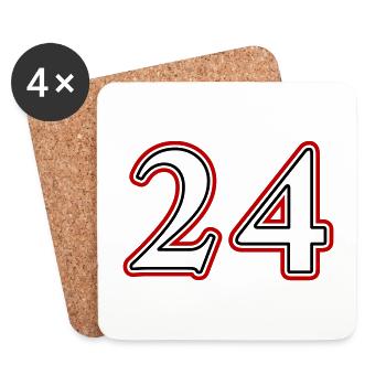 24 Number number - Coasters (set of 4) - white - Front