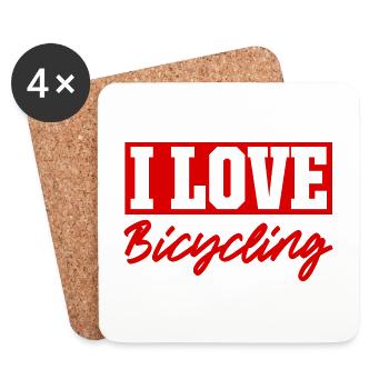 J’adore le vélo - Dessous de verre (lot de 4) - blanc - Devant
