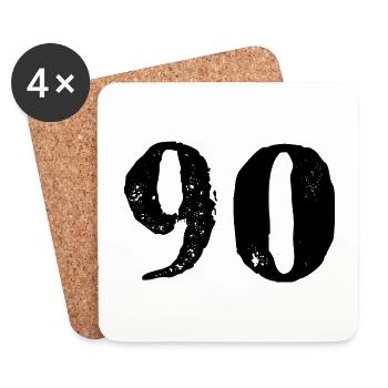 90 Zahl Trikot - Untersetzer (4er-Set) - Weiß - Vorne