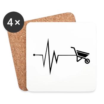 Wheelbarrow Pulse - Coasters (set of 4) - white - Front