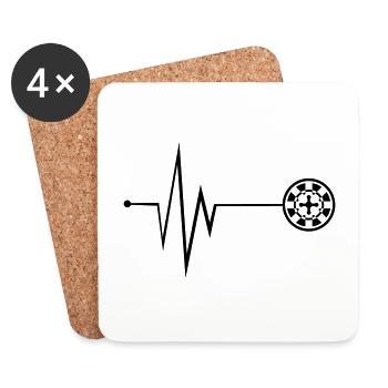 Symbole roulette Pulse - Dessous de verre (lot de 4) - blanc - Devant