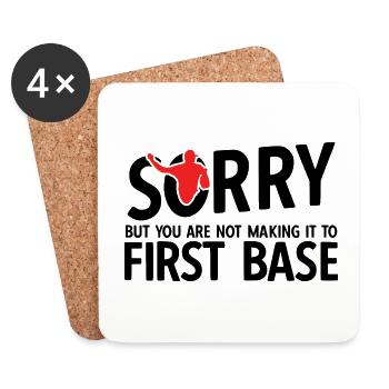 Baseball - Untersetzer (4er-Set) - Weiß - Vorne
