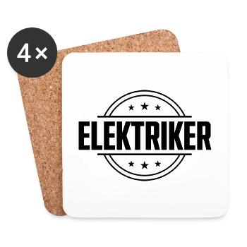 Elektriker Beruf - Untersetzer (4er-Set) - Weiß - Vorne