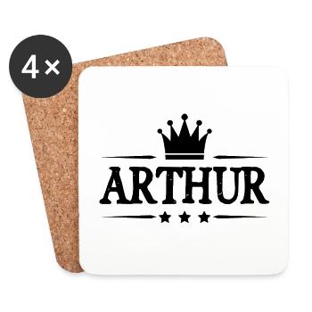 Arthur - Dessous de verre (lot de 4) - blanc - Devant