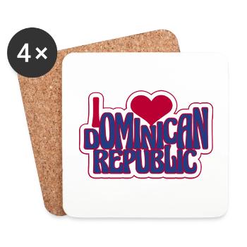 J’aime la République dominicaine - Dessous de verre (lot de 4) - blanc - Devant