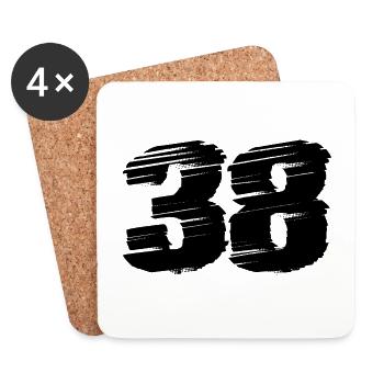 Maillot 38 Numéro - Dessous de verre (lot de 4) - blanc - Devant