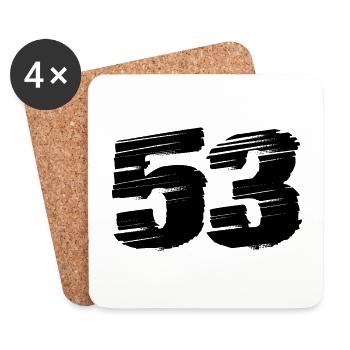 53 Numéro maillot - Dessous de verre (lot de 4) - blanc - Devant