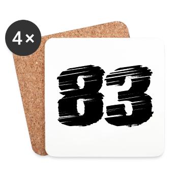 83 Number jersey - Coasters (set of 4) - white - Front